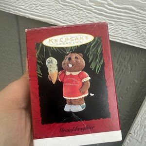 Vintage 94’ Granddaughter Ornament with Beaver and Ice Cream